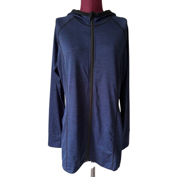Ruby Ribbon Full Zip Hang Out Hoodie Size L Large Navy Blue - Picture 2 of 12